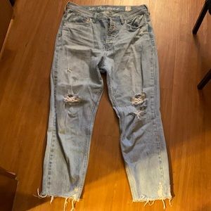 Free People High Rise Straight Legged Cropped Jeans